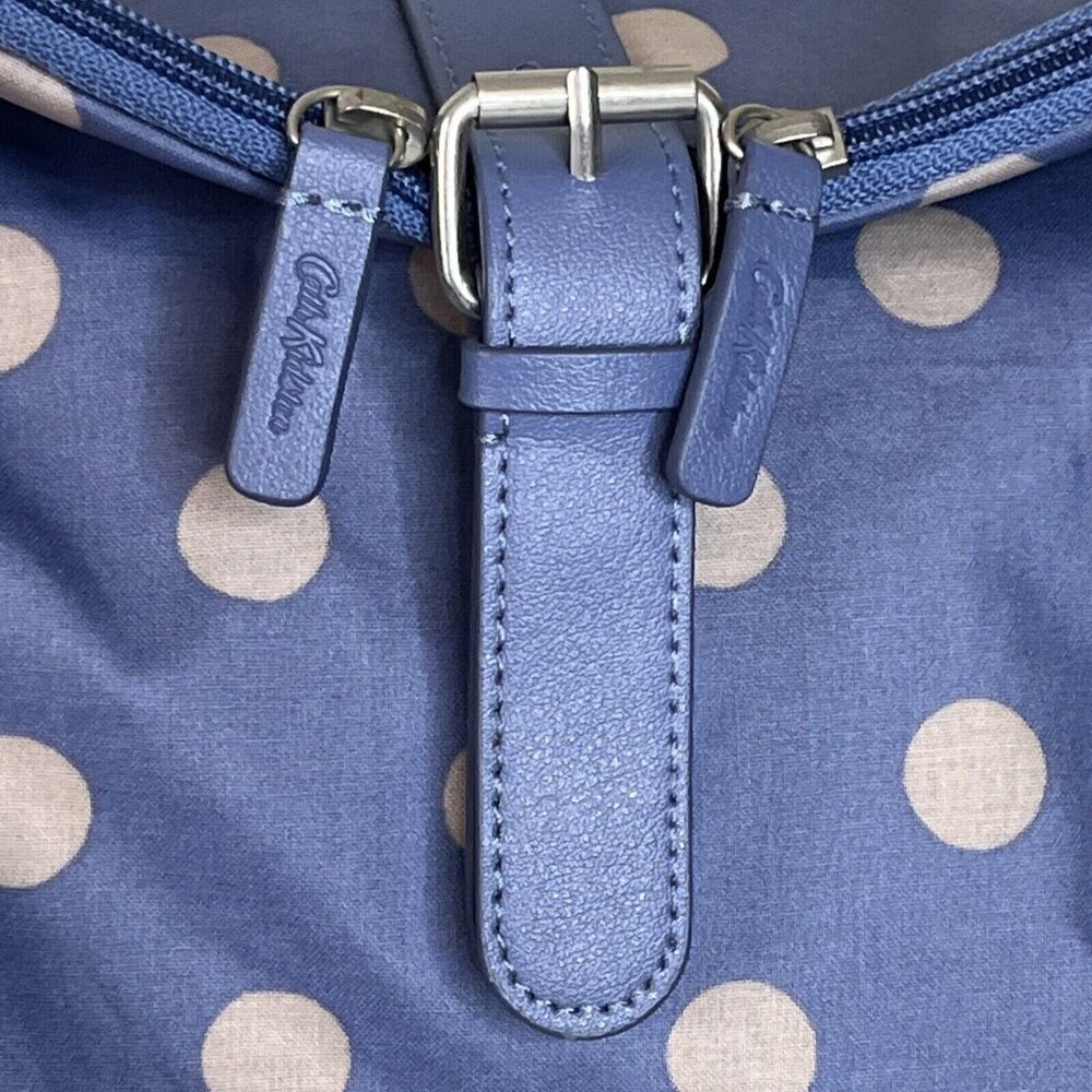 Cath Kidston London Light Blue Polka Dot Fold Over Backpack NWOT - Picture 5 of 16